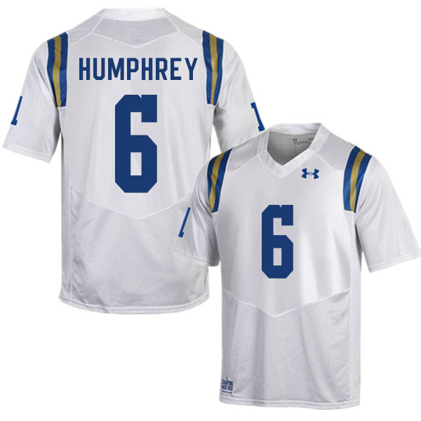Men #6 John Humphrey UCLA Bruins College Football Jerseys Sale-White - Click Image to Close